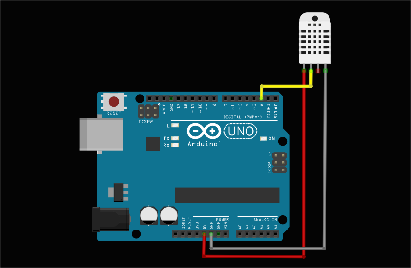 Arduino uno DHT22 wiring diagram