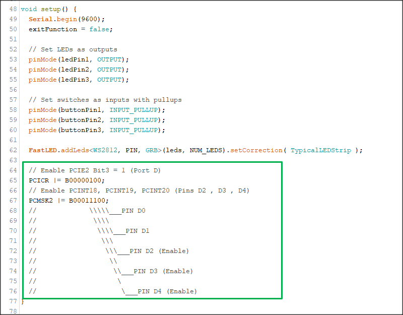 pin change interrupt arduino uno