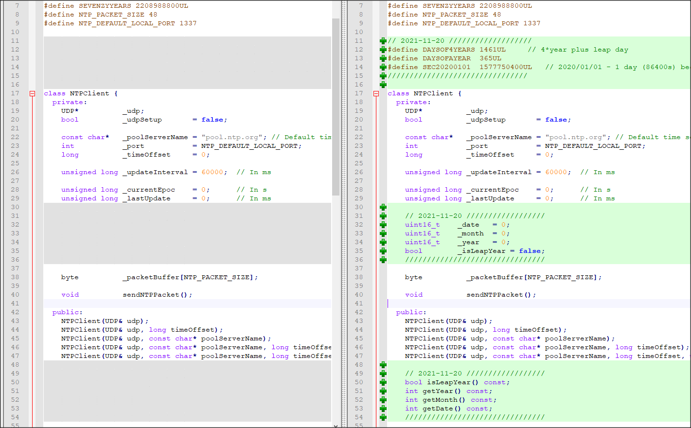 notepad++ compare before after