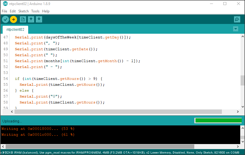 arduino ide upload sketch