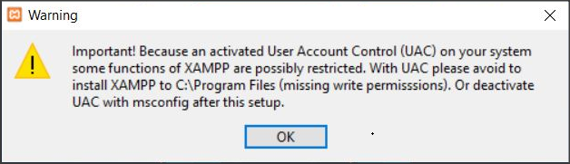 warning xampp