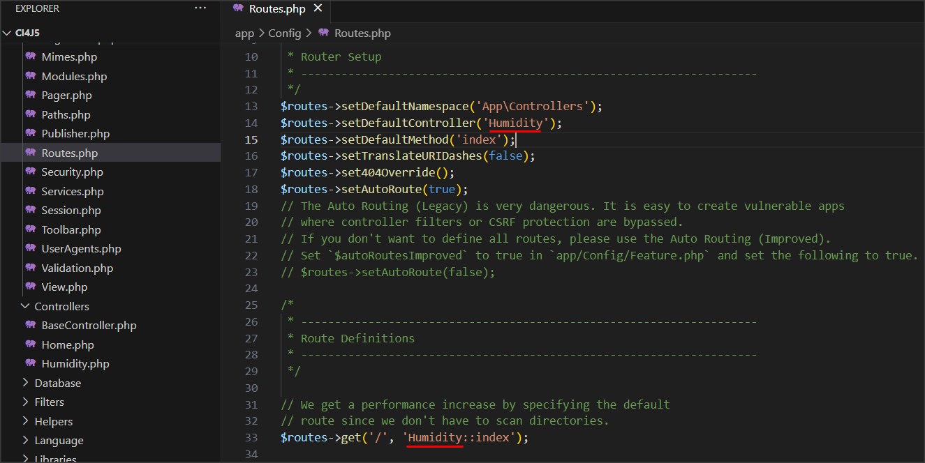 config routes.php