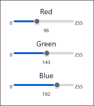 rgb slider input