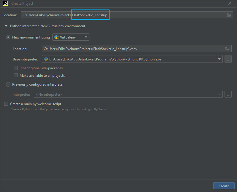 pycharm flask socketio led strip ws2812